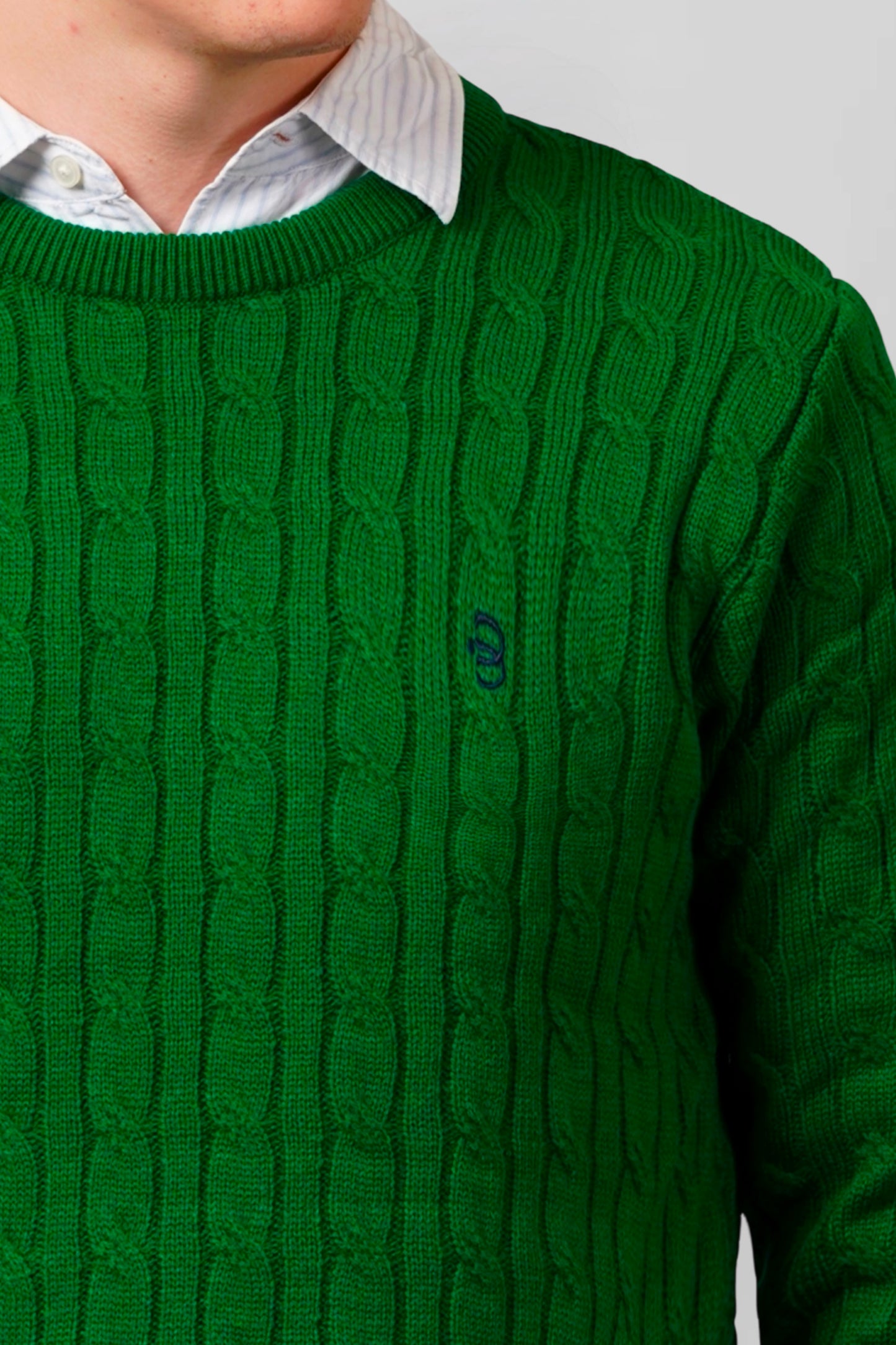 Shamrock Green Cable-knit Pullover