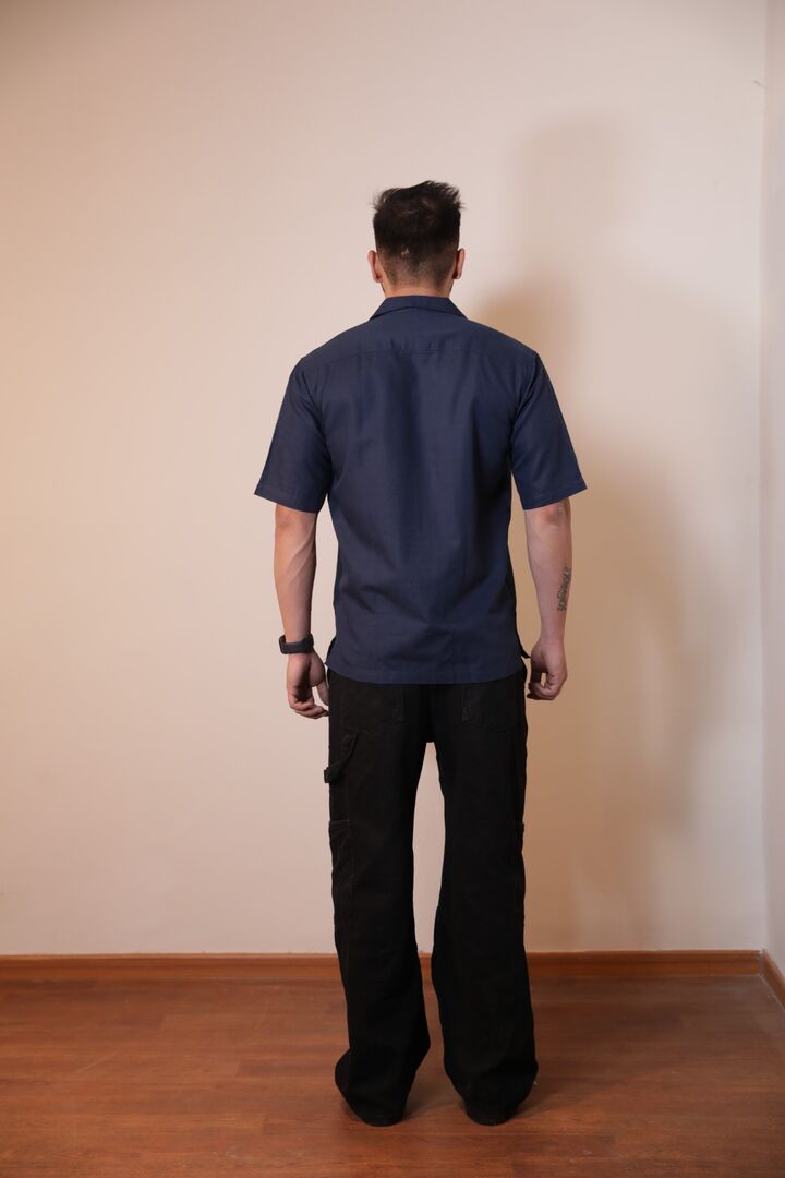 Royal Blue Linen Shirt