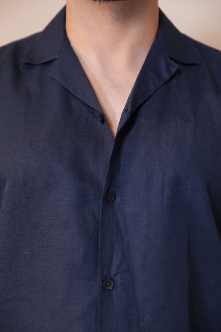 Royal Blue Linen Shirt