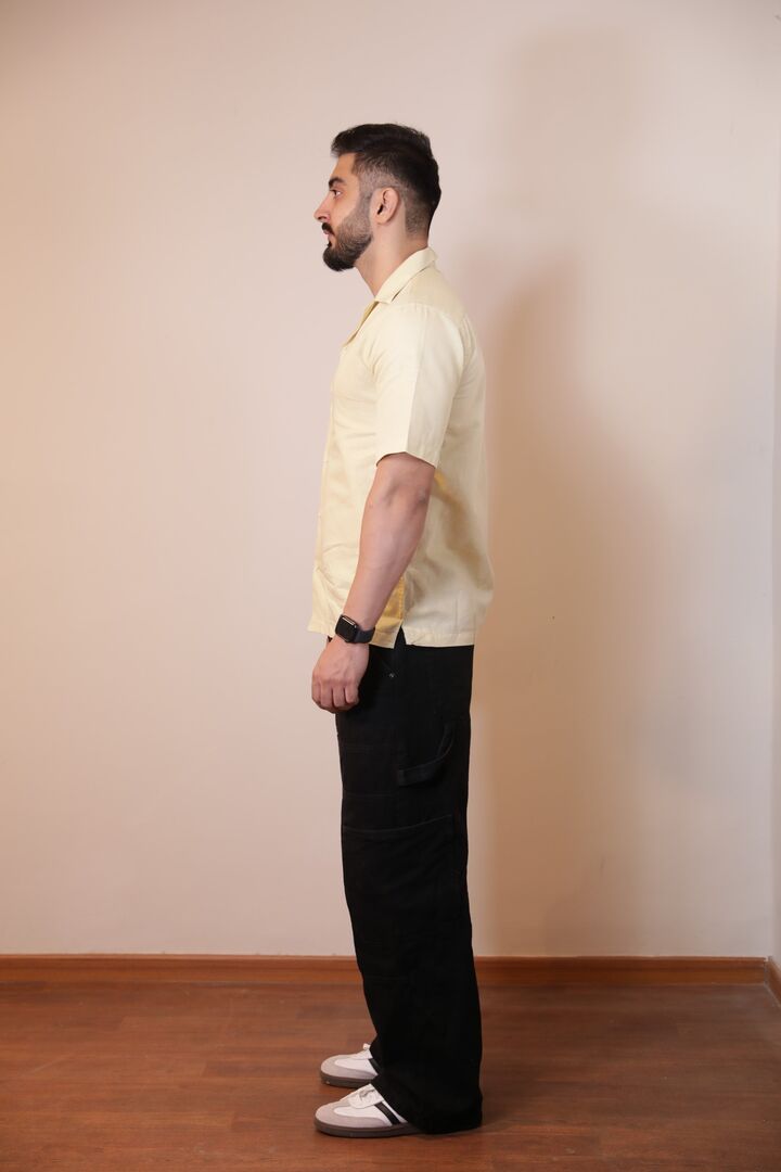 Tan Yellow Linen Shirt