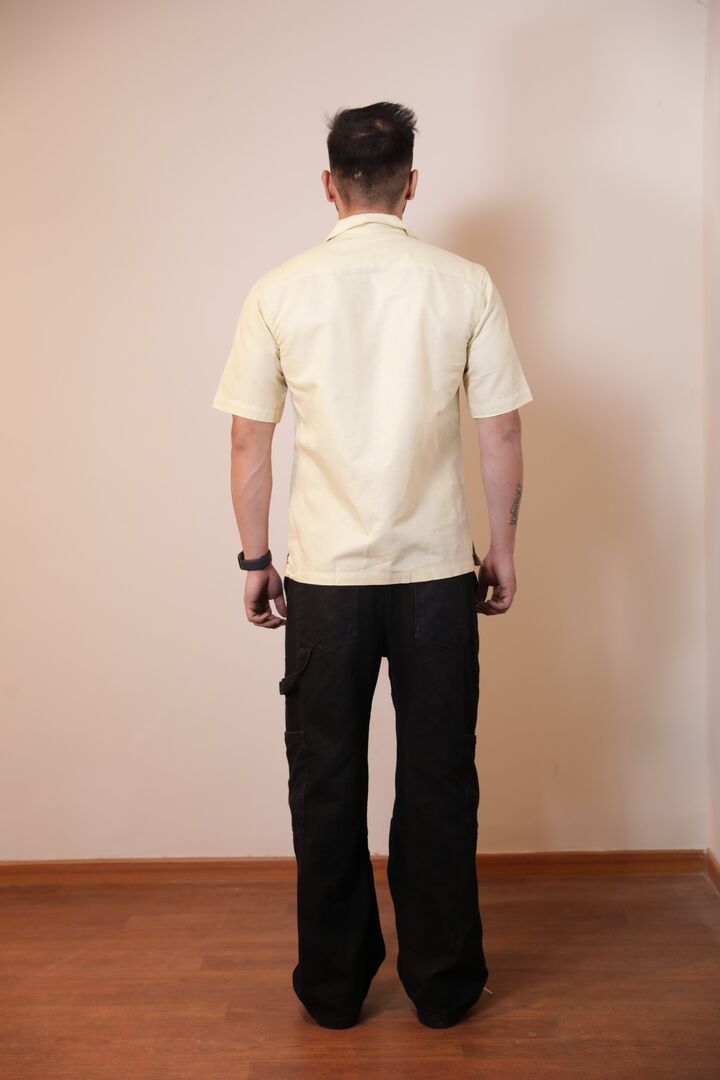 Tan Yellow Linen Shirt