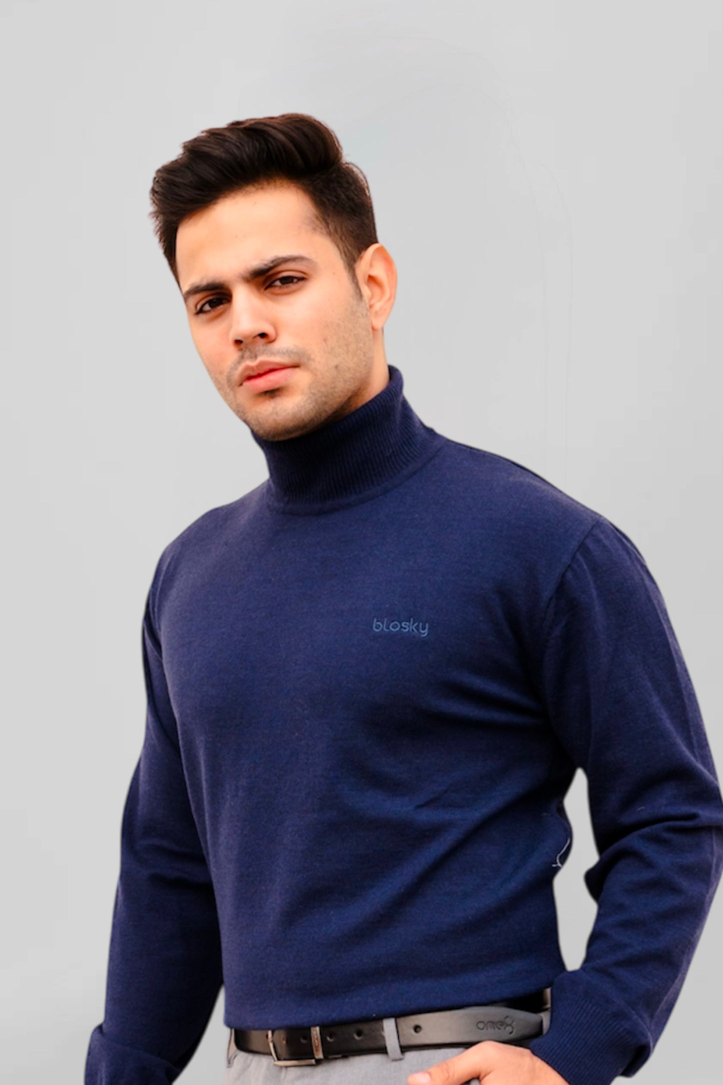 Eclipse Blue Highneck Pullover