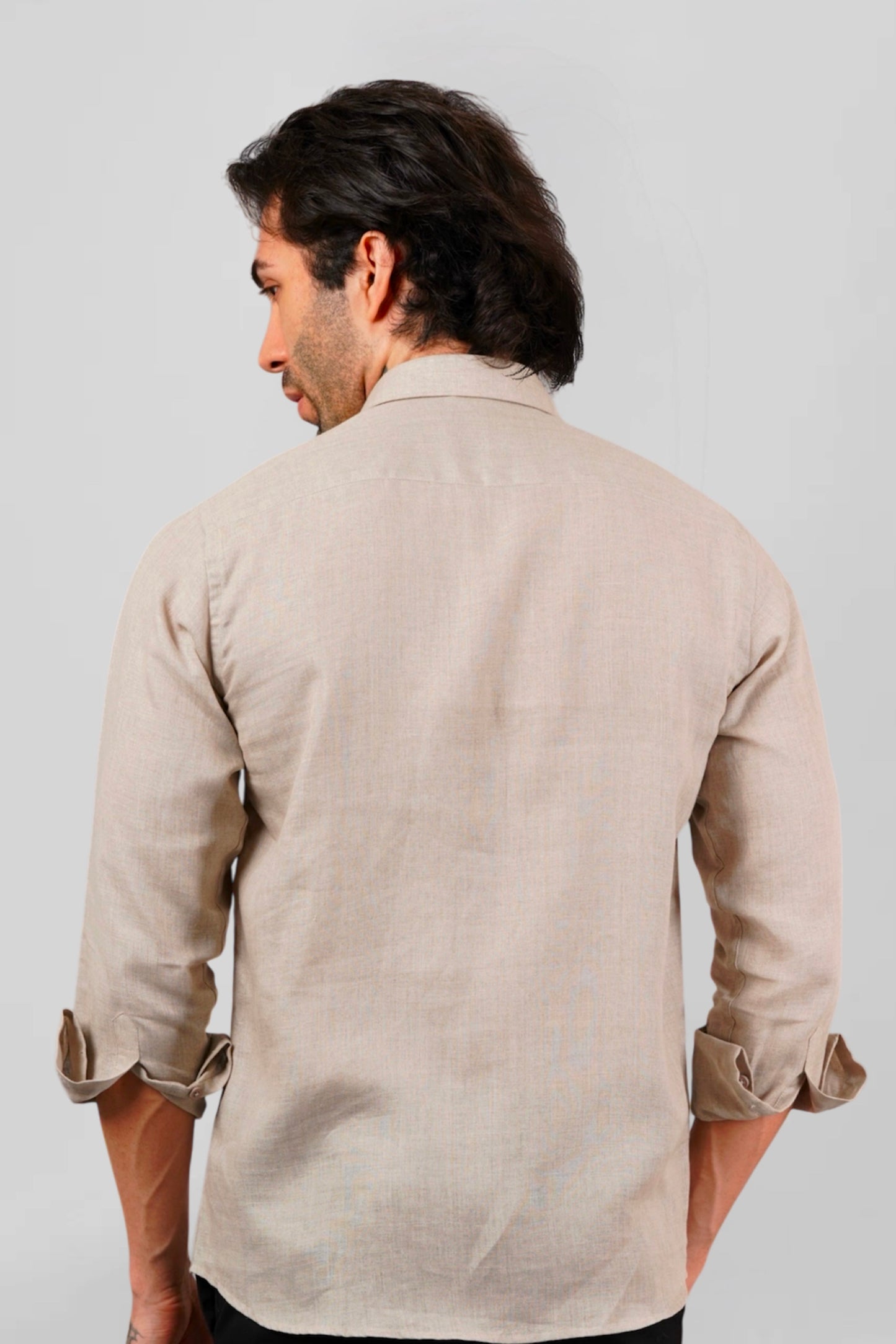 Sand Beige Fullslevees Linen Shirt