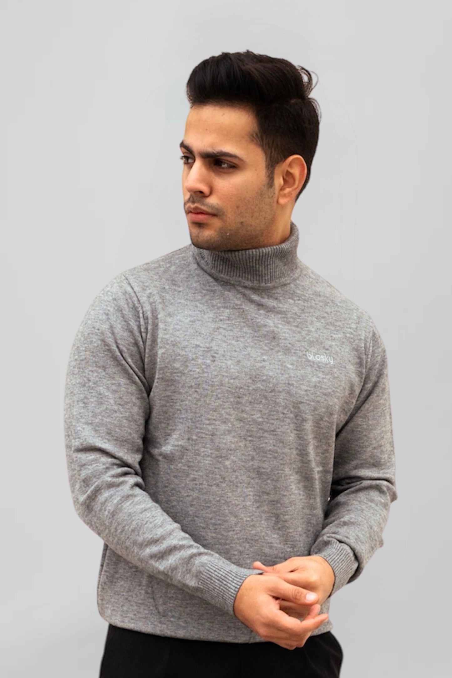 Midnight Grey Highneck Pullover