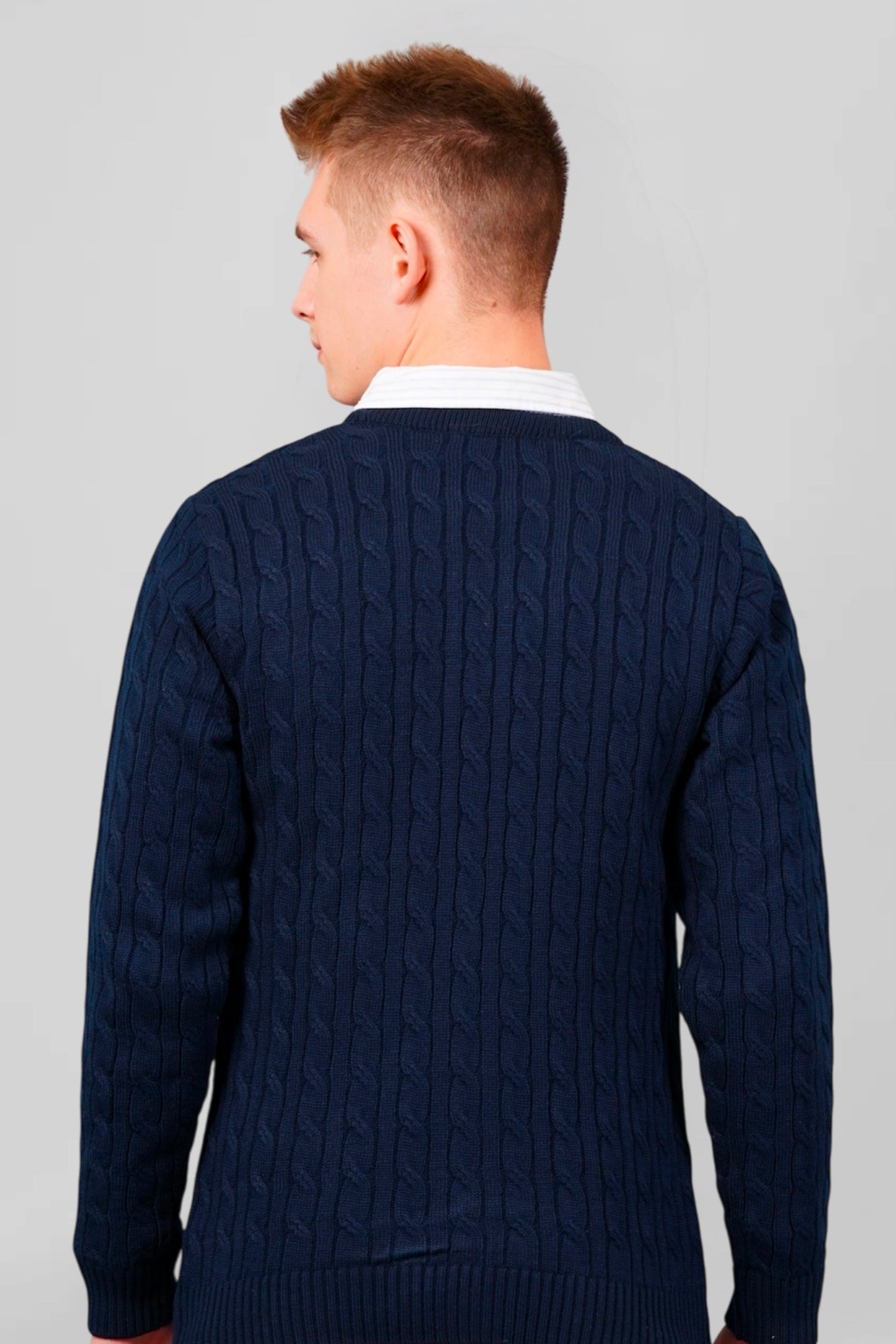 Aster Blue Cable-knit Pullover