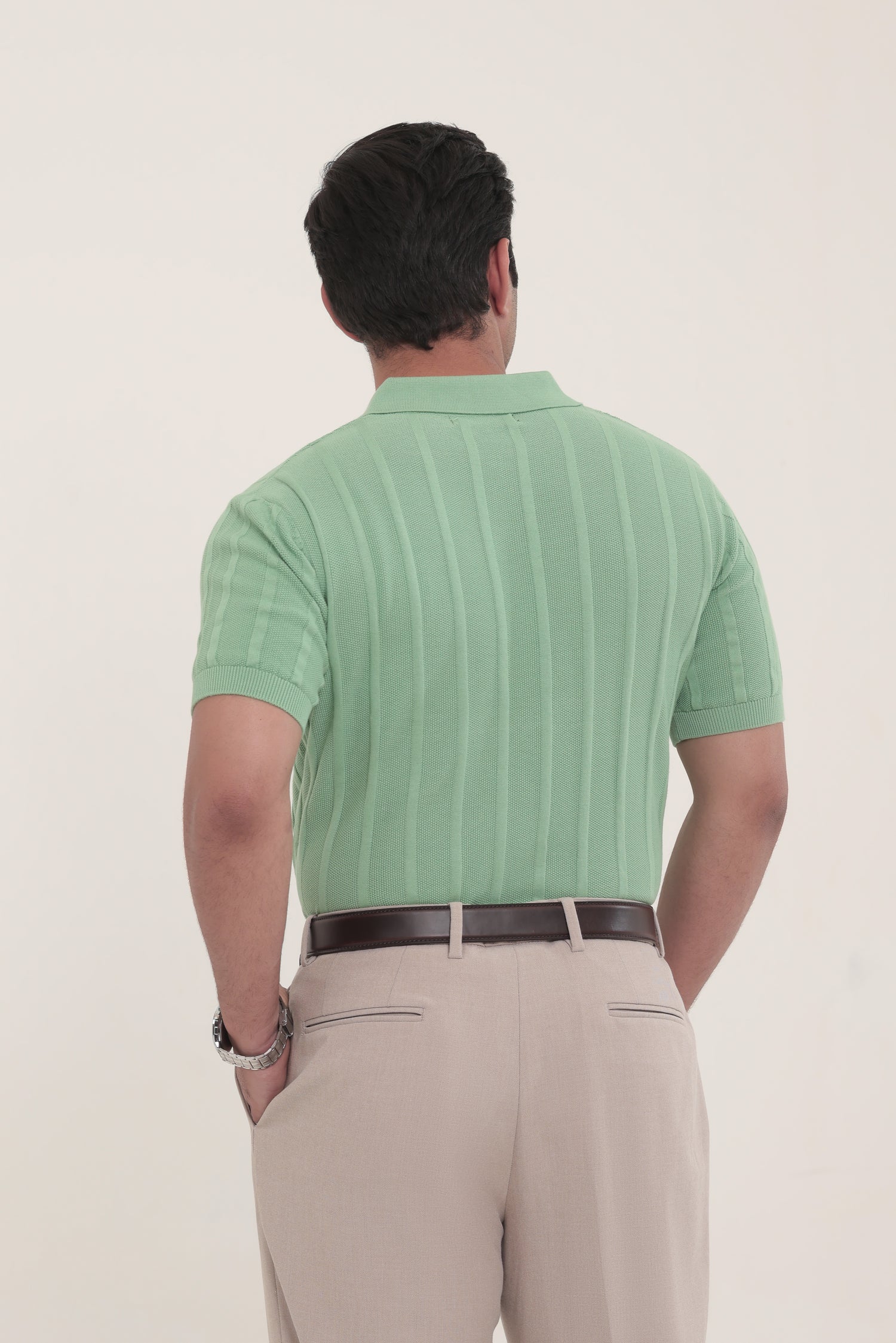 Mint Green Textured Polo