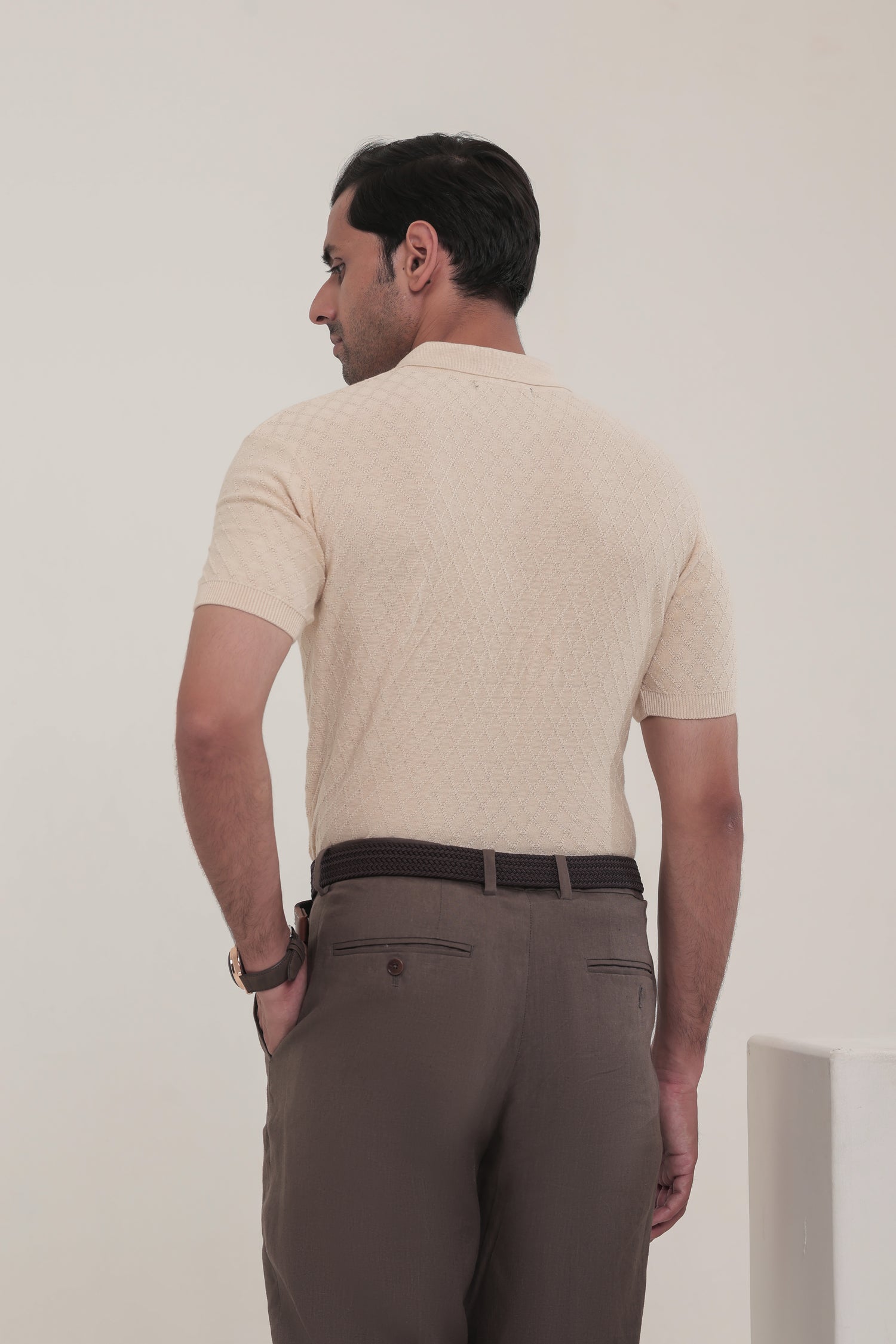Cedar Beige Knit Polo