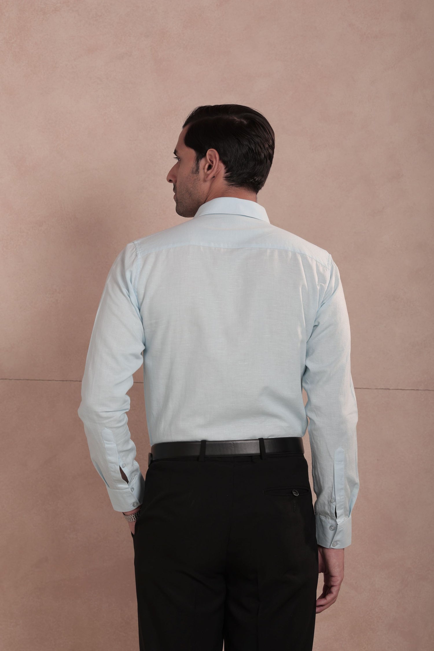 Powder Blue Full Sleeve Linen Shirt