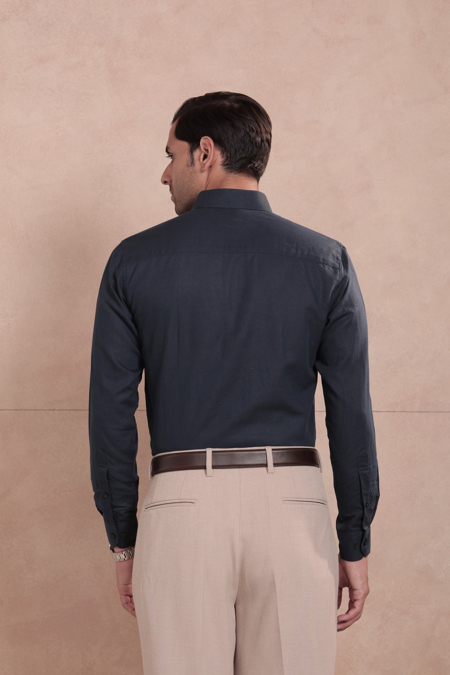 Twilight Navy Full Sleeve Linen Shirt