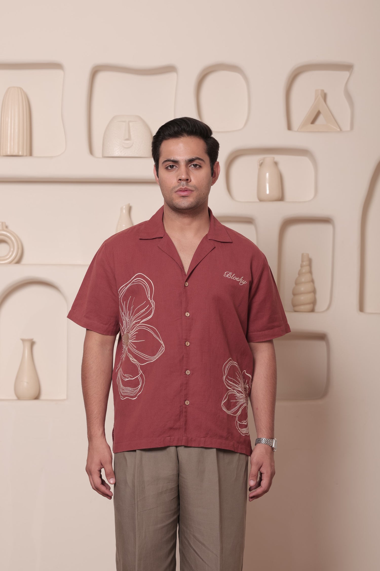 Rust Hemp Resort Shirt