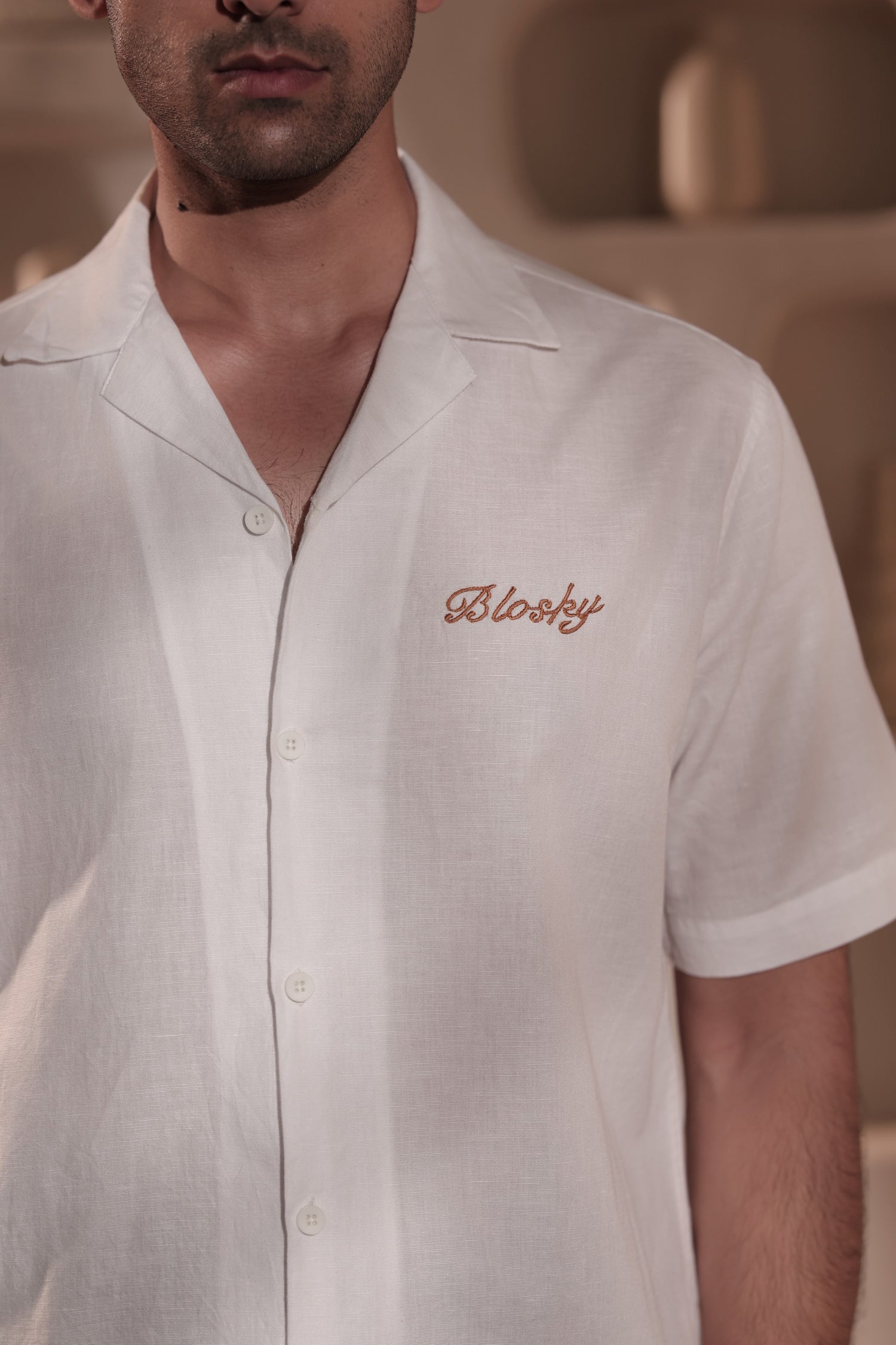 Ivory Cuban collar Shirt