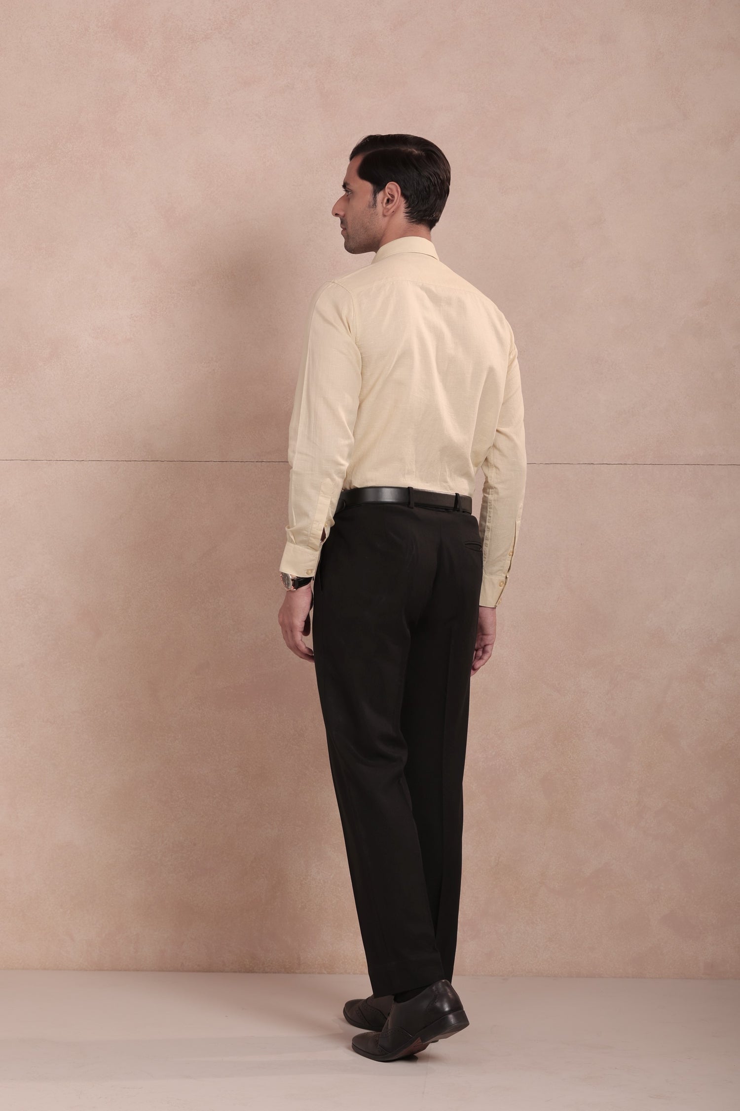 Flax Yellow Full Sleeve Linen Shirt
