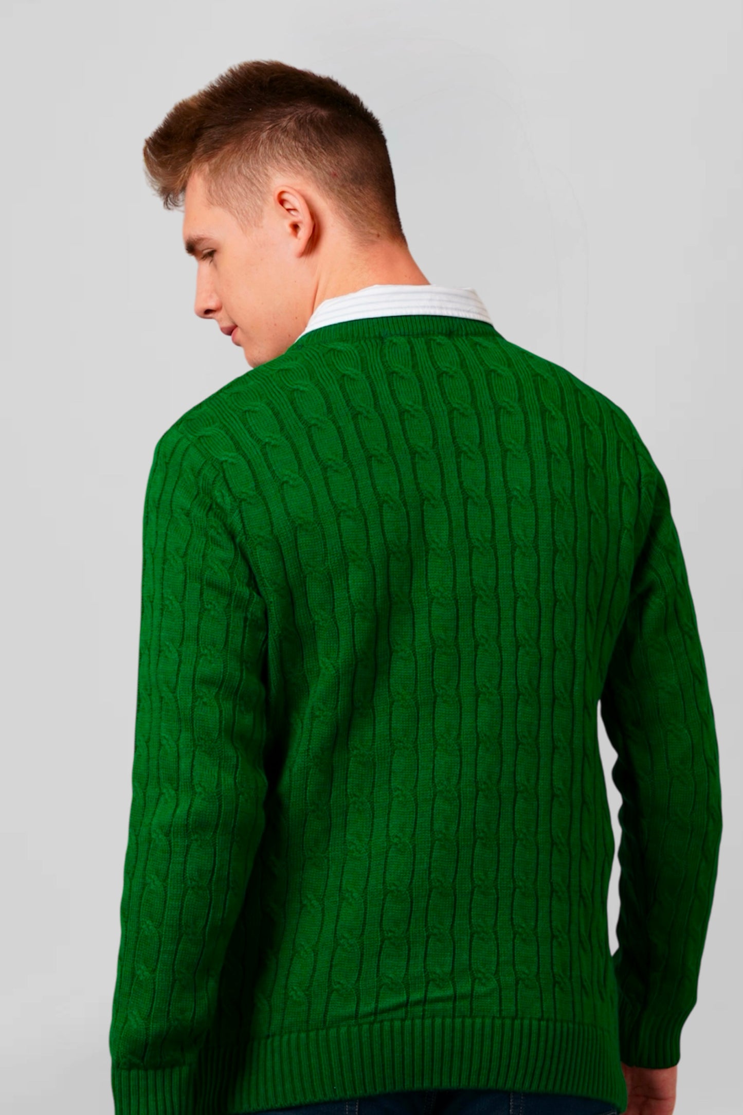 Shamrock Green Cable-knit Pullover