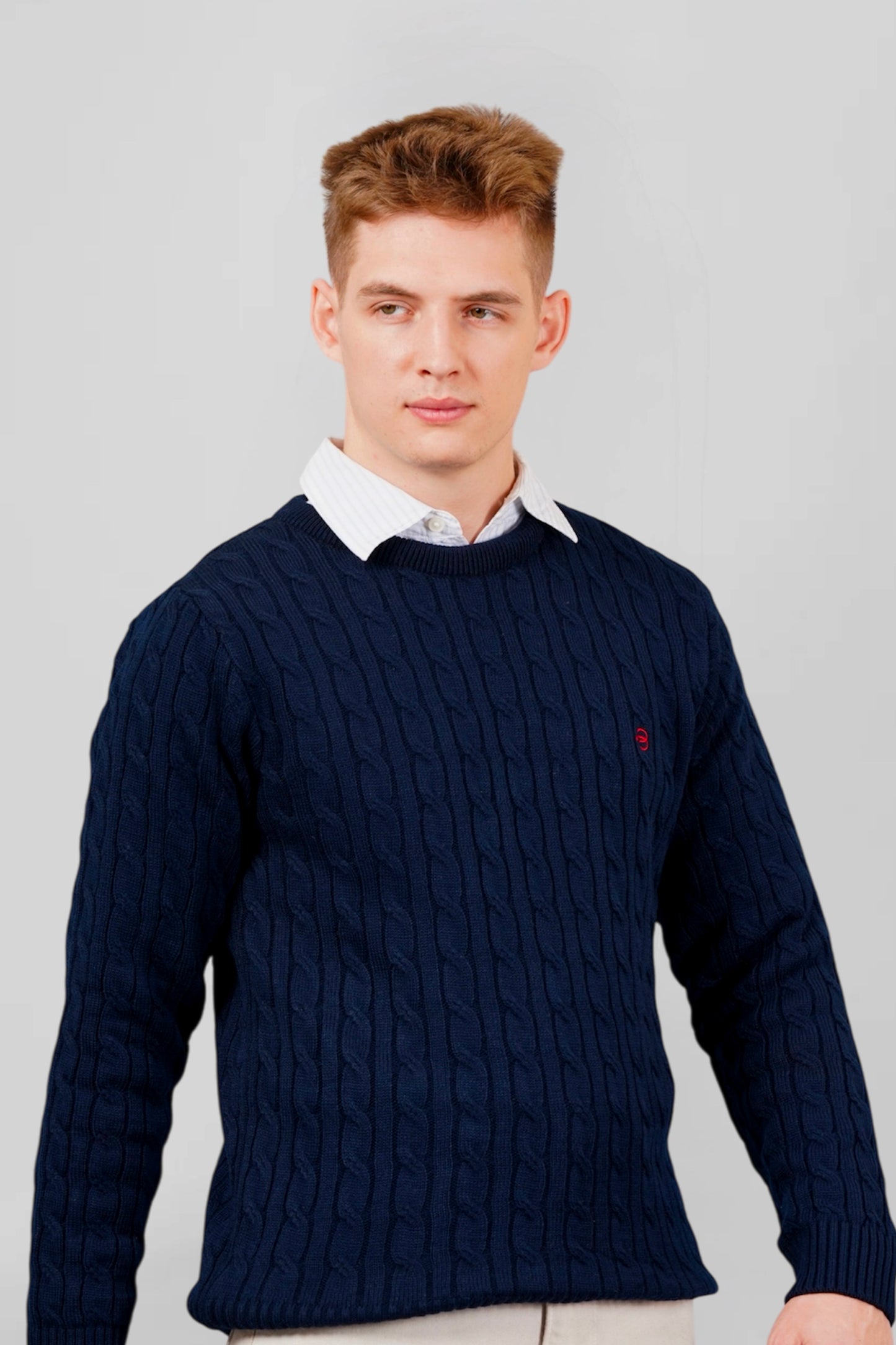 Aster Blue Cable-knit Pullover