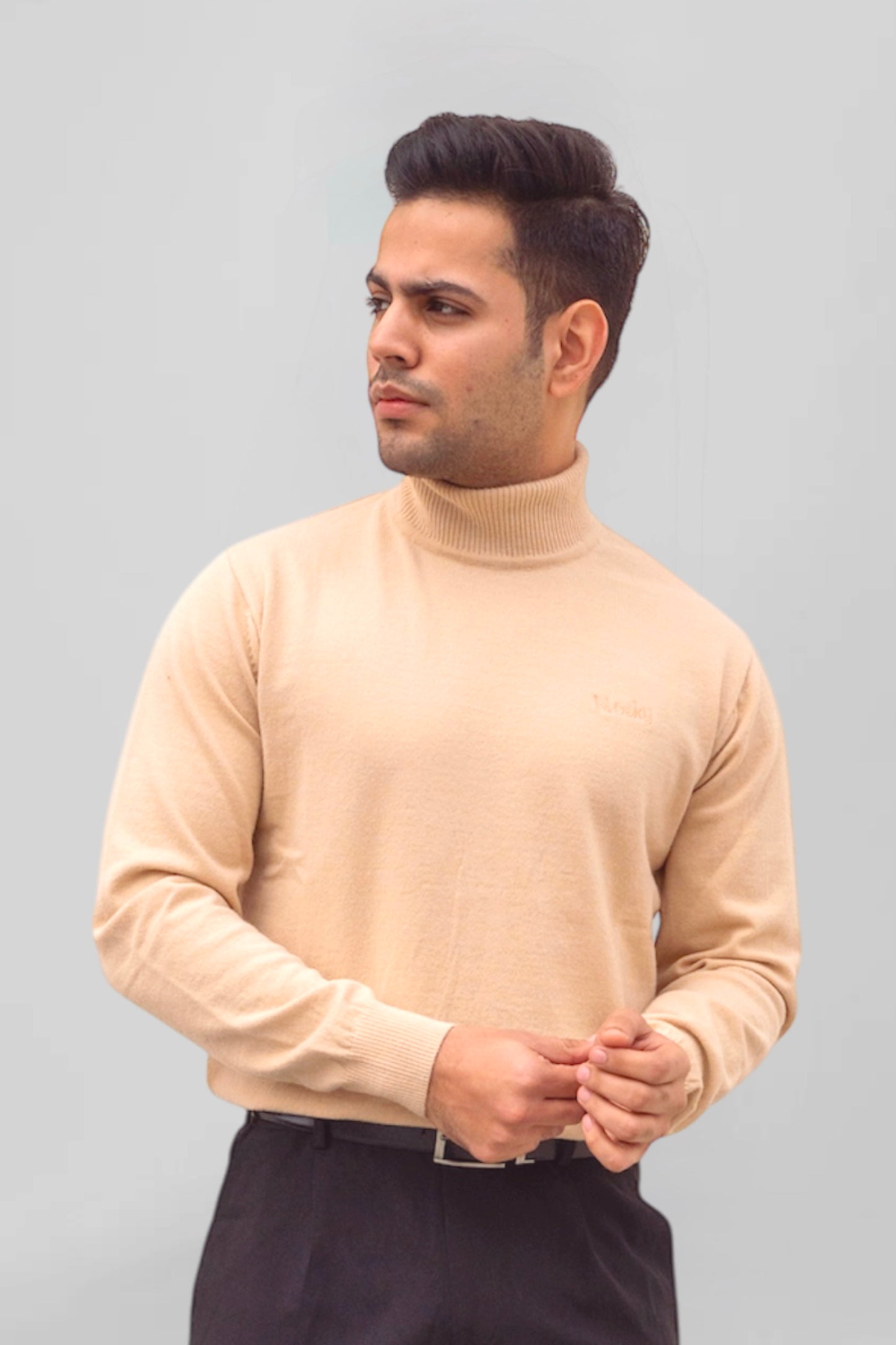 Moon Beige Highneck Pullover