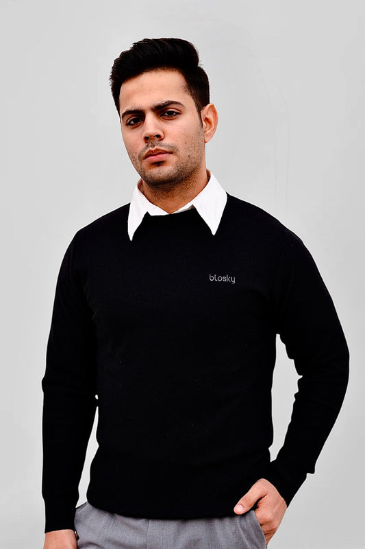 Black Truffle Textured  Pullover