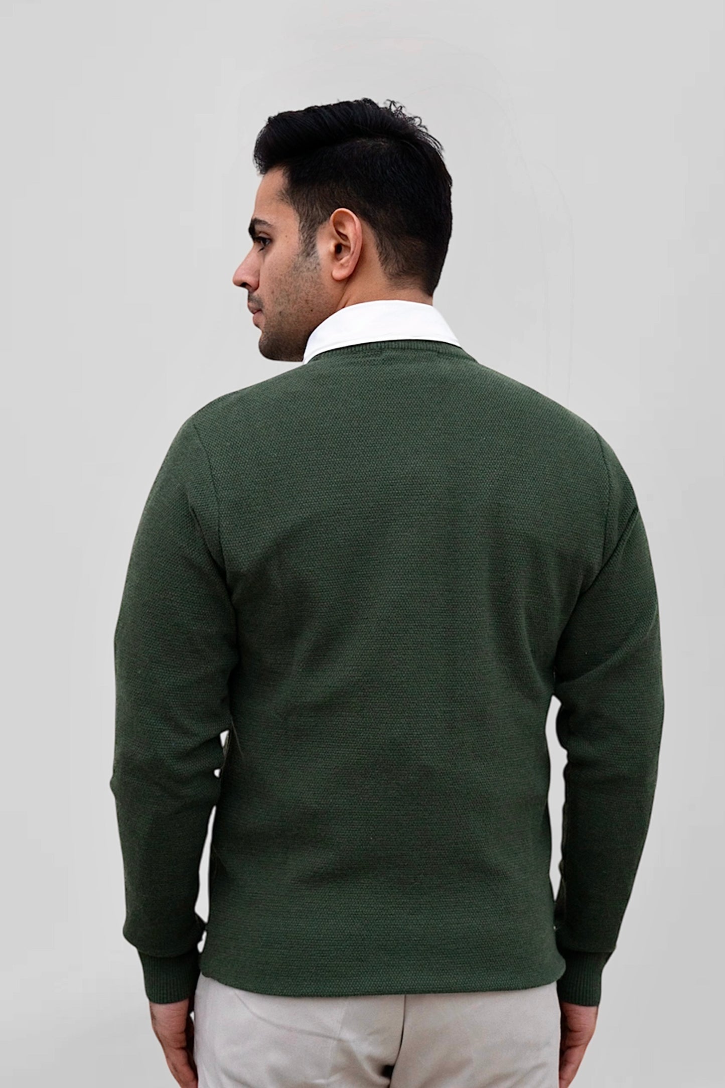 Basil Green Textured Pullover